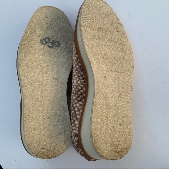 Free People Bohemian Western Snake Eyes Brown and White Loafer Slip Ons - Picture 5 of 12